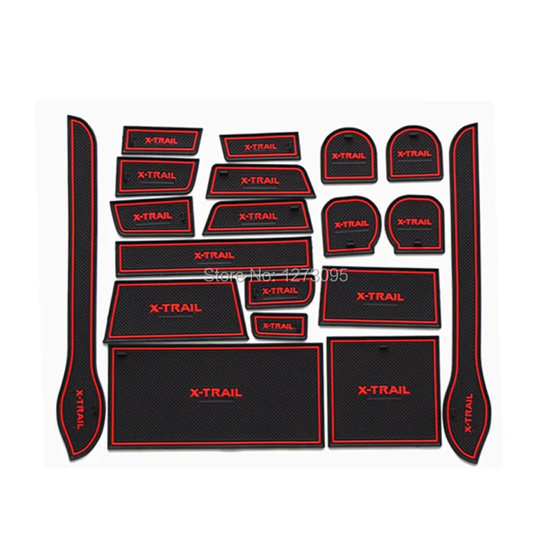 

For 2008- 2012 Nissan X-Trail T31 X Trail Gate Slot Pad Non-slip Cup Mats Anti Slip Door Groove Mat Interior Car Accessory 19pcs