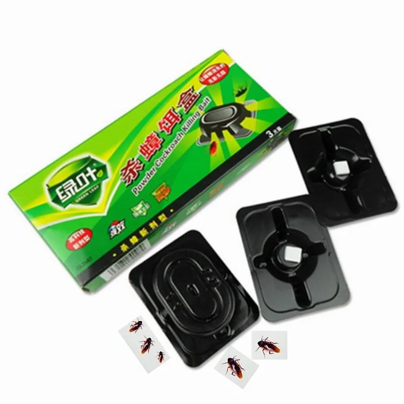 

3Pcs Green Leaf Cockroach Killing Bait Gel Roach Bait Station insecticide Anti Cockroach Repeller Killer Pest Control Safety