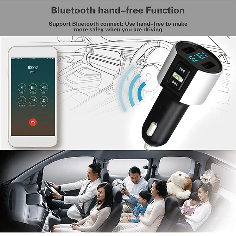 1 шт. беспроводной Bluetooth fm передатчик радио MP3 музыкальный плеер Автомобильный с 2