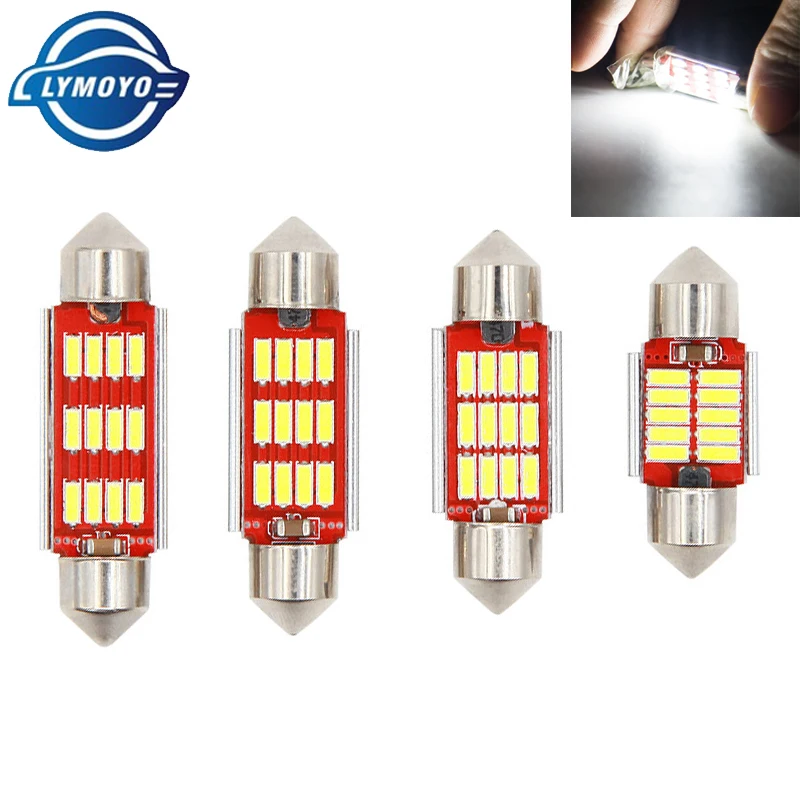 10 шт. Festoon C5W CANBUS 31/36/39/41 мм без ошибок 4014 12 светодиодов SMD внутренний купольный