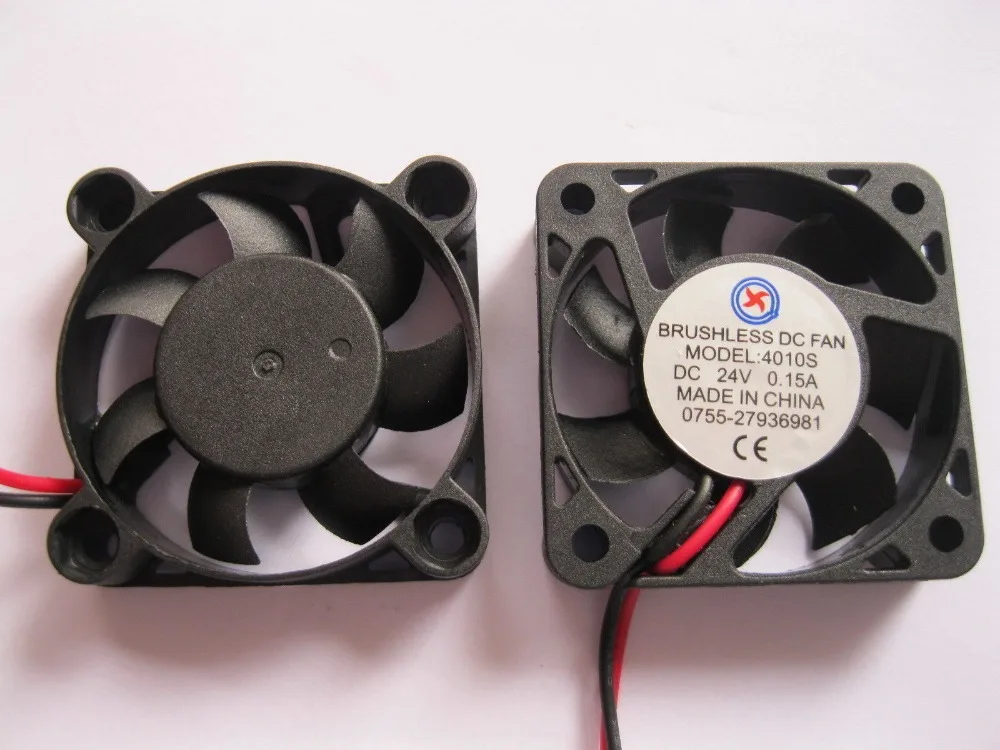 

10 pcs Brushless DC Cooling Fan 4010S 24V 7 Blade 40x40x10mm Black 2 Wires