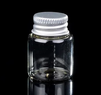

10 pcs 8ml 27x35mm Small Clear Glass Bottle Vial Pendant With Aluminum Lid For Wedding Holiday Decoration Christmas Gifts