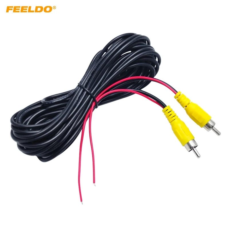 FEELDO 5Pcs 5M Car Reversing Camera Video Cable RCA With Spcial Reversing Backup Detecting Wire FD