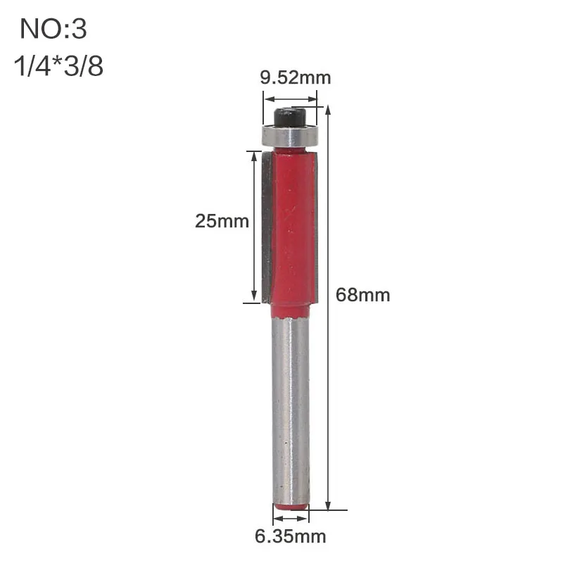 1 шт. 1/4 хвостовик флеш отделка маршрутизатор бит подшипник для Деревообработка режущего инструмента