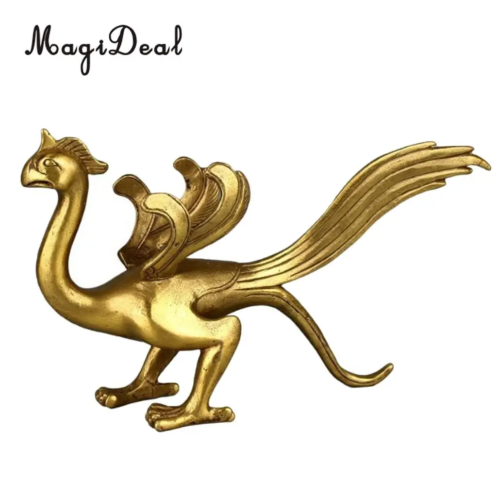 Chinese Folk Beast God Golden Copper Lucky Dragons  Fengshui Figurine Decor 4-set - East/West/North/South Orientation