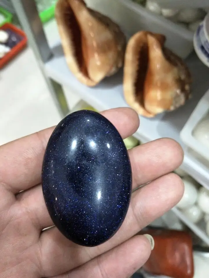 

Beautiful Natural stone Blue sand Crystal Egg Healing