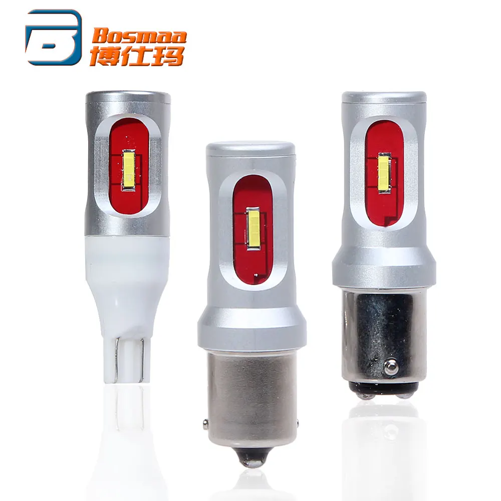 2 Bosmaa Автомобильный светодиодный стоп сигнал 1200Lm 1156 PY21W T15 1157 P21/5W BAY15d S25 CSP