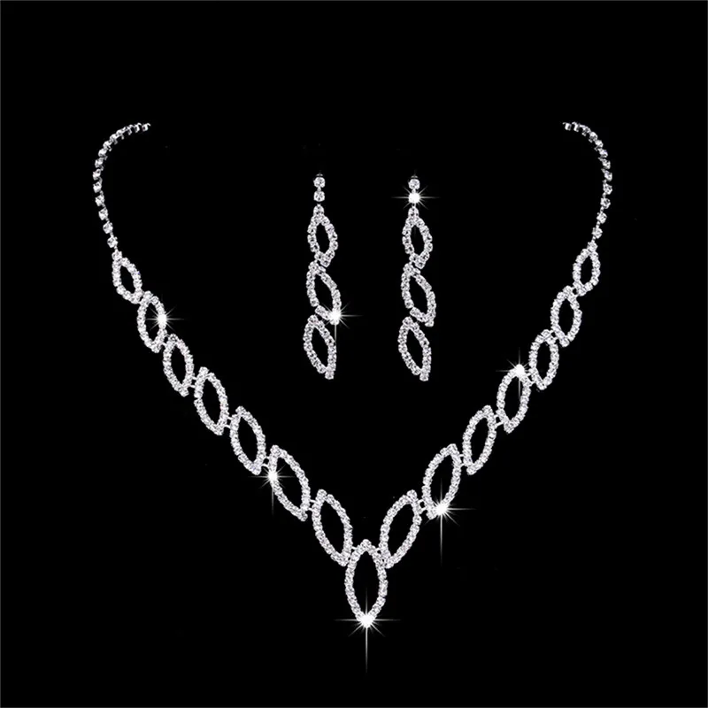 

Canner Fashion Austrian Crystal Bridal Jewelry Sets Women Wedding Necklace Earring Jewelry Set