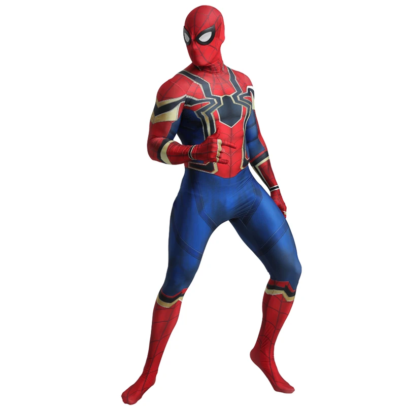 Роскошный костюм Человека-паука для взрослых, мужской костюм для косплея, костюм Железного Человека-паука для мальчиков, комбинезон, костюм на Хэллоуин для мужчин