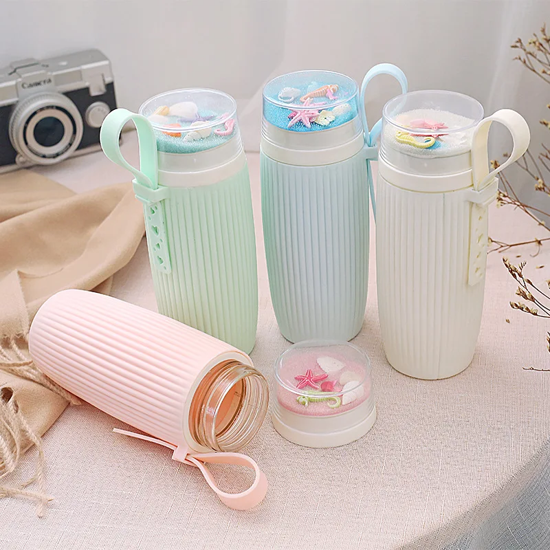 

New Summer Stars Shell Girls Plastic Shell Carafe Student Travel Bottle Kids Micro Landscape Cup Gift for Girl Hydro Flask