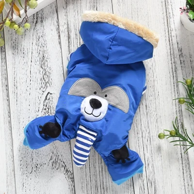 Новейшее зимнее пальто для собаки теплое одежда милый медведь щенок куртка пуховик мода щенков теплая одежда для Йоркшира
