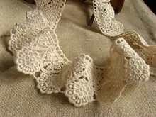 ivory cotton lace trim, retro trim lace, embroidered floral lace trim, vintage lace trim, table cloth runners scallop trim lace embroidered kimono