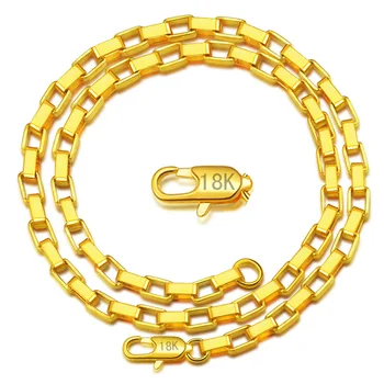 

High quality width 4mm gold Cuban chain waterproof men's curb link necklace 20 inches