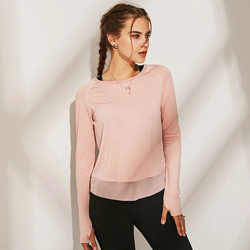 Long Sleeve Mesh Workout Top