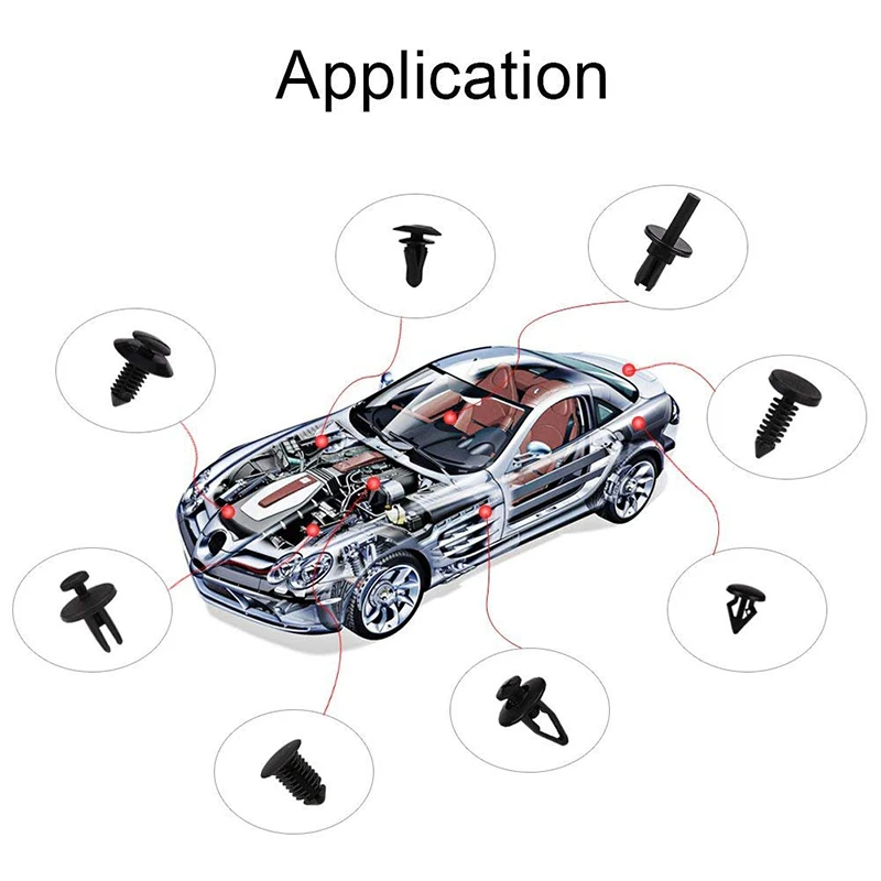 830 шт./компл. Авто кузова автомобиля Пластик пуш-ап заклепки отделка крепежных деталей зажим литье зажимы универсальный для mercedes w124 для BMW