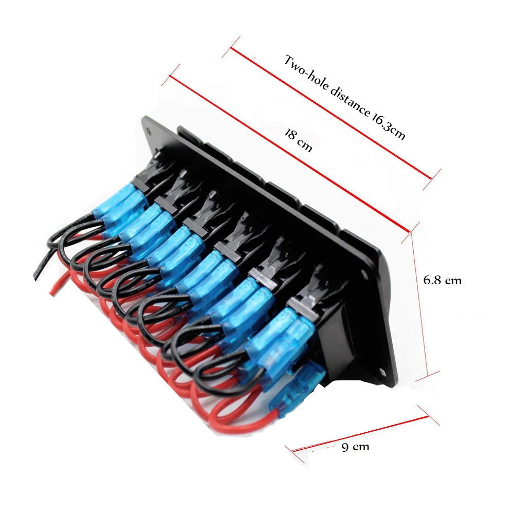 3 PIN-8/6 банды выключатель Панель авто лодка морской Водонепроницаемый кулисный переключатель Панель 12V выключатели с красный зеленый синий светодиод