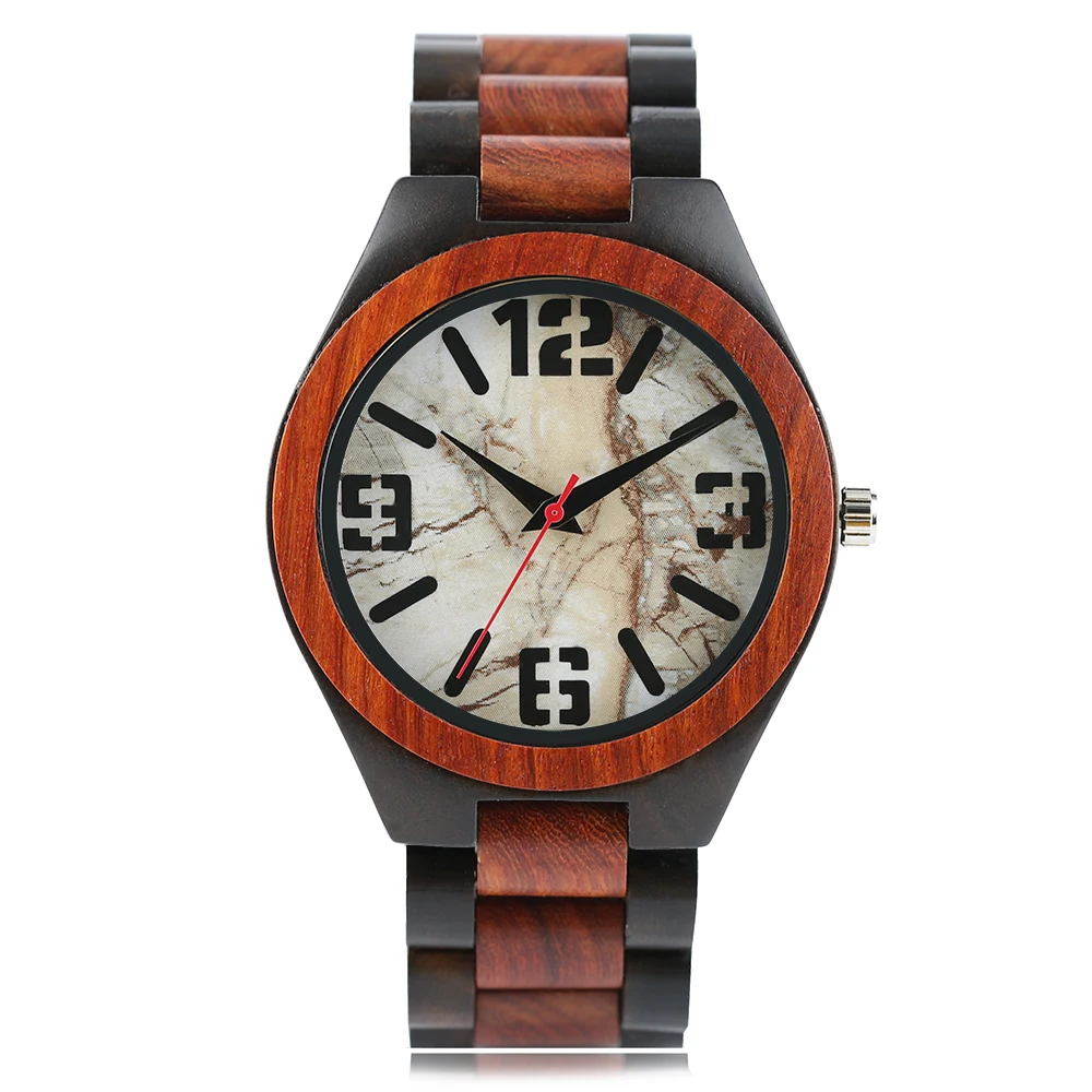 YISUYA Fashion Full Wooden Fold Clasp Bamboo Wristwatch Nature Wood Analog Quartz Women Creative Watches Men 2