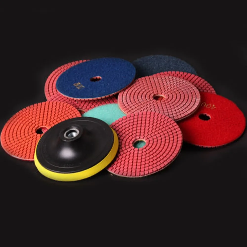 Wet Dry Diamond Polishing Pads 5 Inch Set Kit For Granite Concrete
