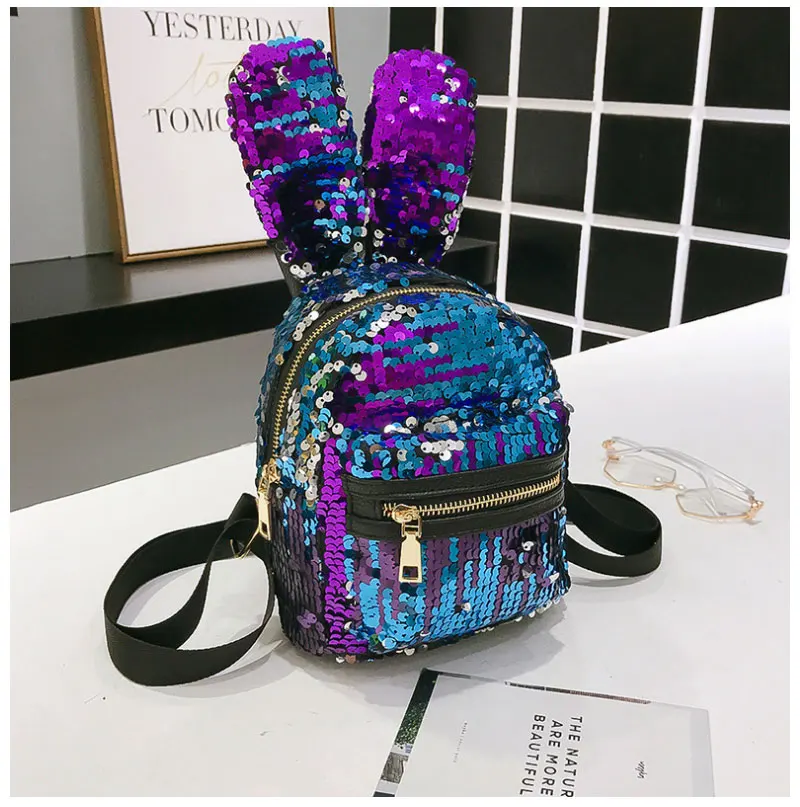 20418 Мода девушка блестки рюкзак для женщин хип-хоп стиль высокого качества мини рюкзак для подростков шикарный дорожный рюкзак