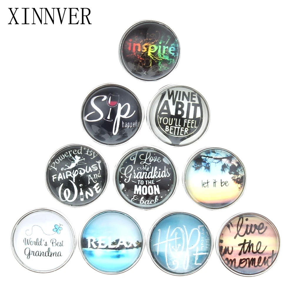 

10pcs/lot Mixed Colors 18mm Glass Snap Button Jewelry Faceted Glass Snap Fit Snap Bracelet Xinnver Snaps jewelry