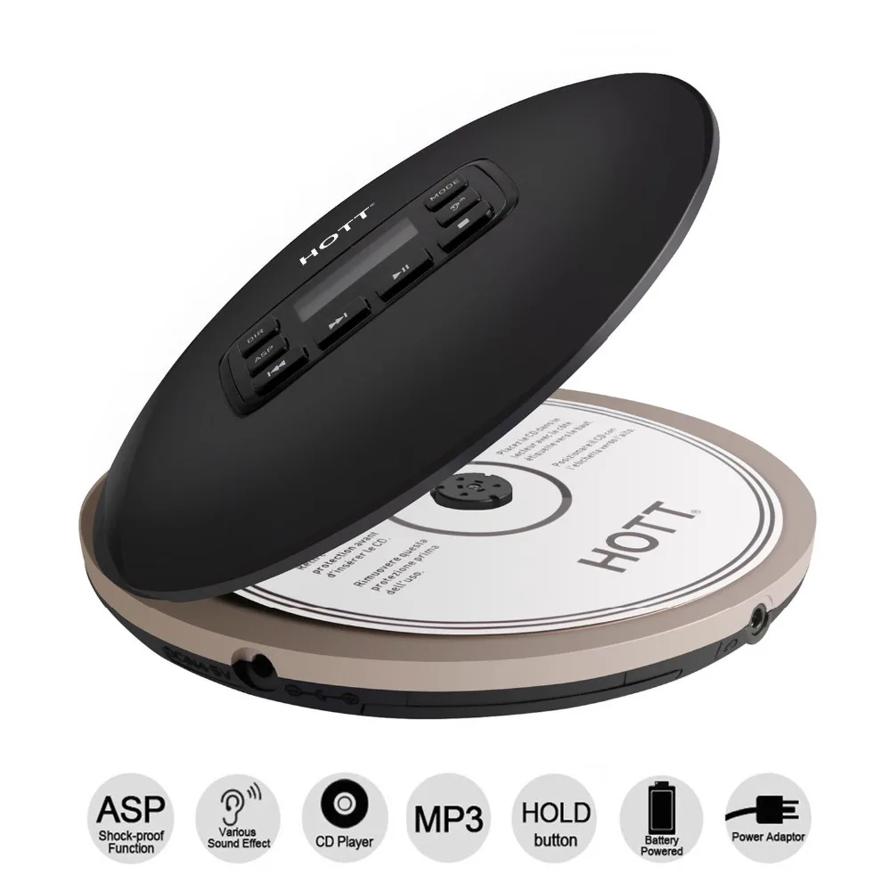 Portable CD Player HOTT Personal CD Player with Headphones Compact Music CD Walkman Small CD Player for Kids Adults with Skip