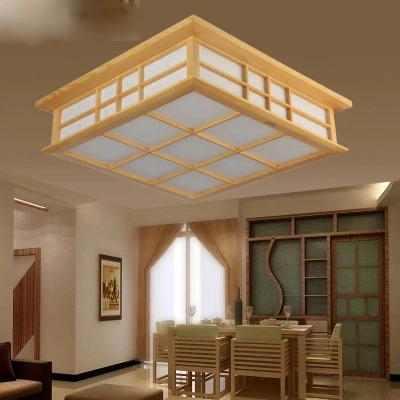 Us 117 66 26 Off Japanese Imported Wood Crafted Ceiling Lamp Led Strip Ceiling Light For Study Room Bedroom 20w Indoor Lighting Art Simple Lamp In