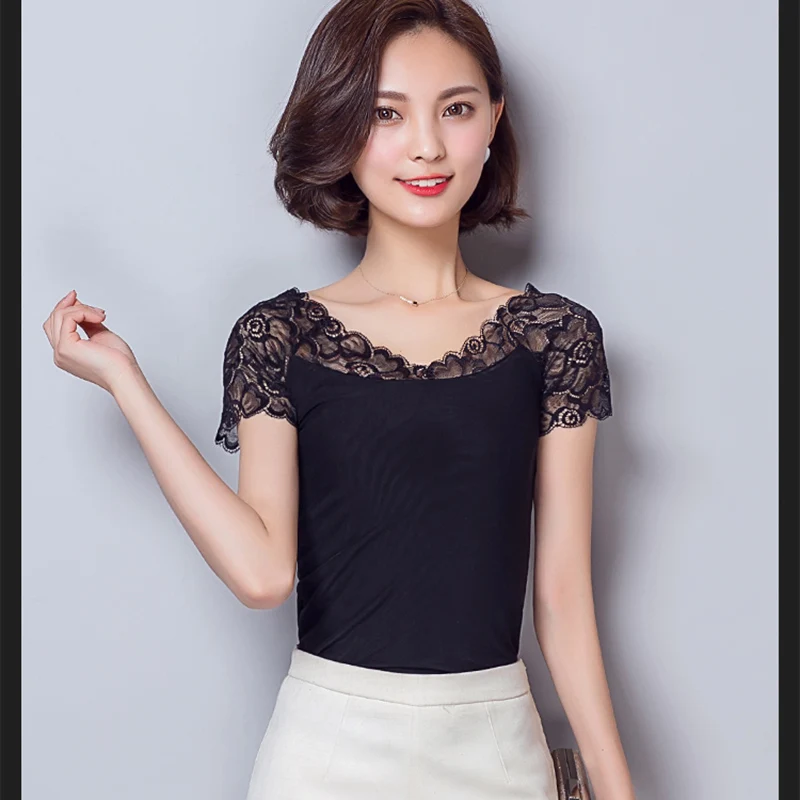 Chemise Femme sexy v-cuello mujer Tops moda 2018 Encaje ropa mujer negro blusa patchwork ropa casual ropa mujer blusa Chemise Femme sexy v-cuello mujer Tops moda 2018 Encaje ropa mujer negro blusa patchwork ropa casual ropa mujer blusa