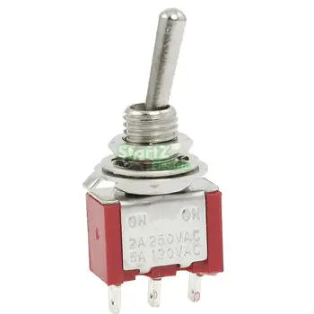 

10Pcs 2 Positions ON/ON 3PIN SPDT Miniature Toggle Switch 2A 250VAC 5A 120V AC