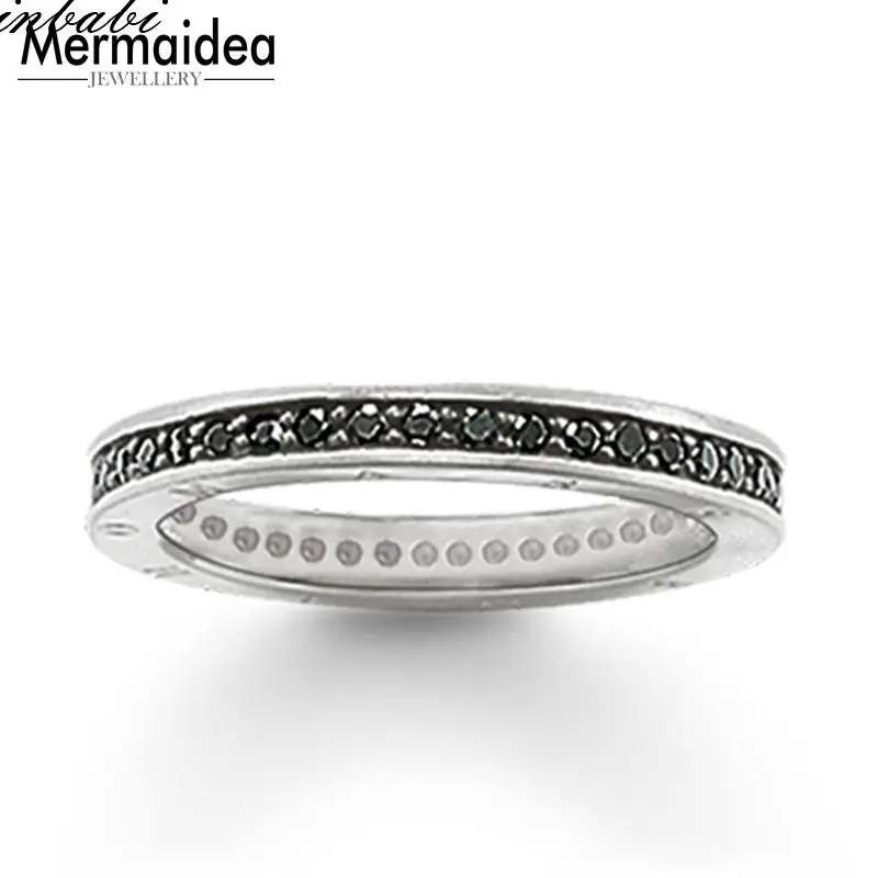 

Rings Black Line 925 Sterling Silver Trendy Gift For Women Men Fashion Eternity Rings Fashion Jewelry Wholesale