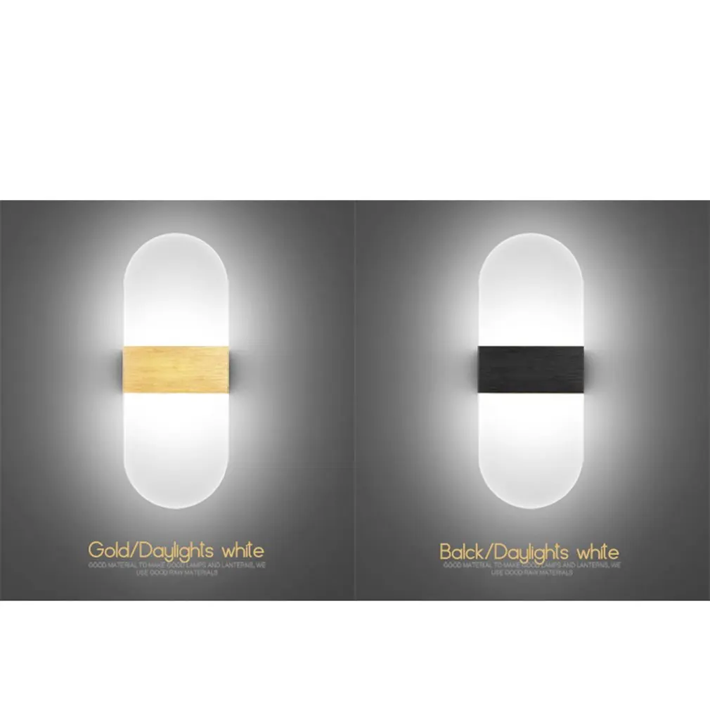 

6/12W Acrylic Led Wall Lamp Simple Bedroom Bedside Rounded Angle Aisle Wall Lamp Hotel Engineering Corridor Lighting Drop Ship