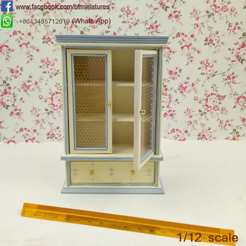 Vitrina Con Estante escala 1.12 casa de muñecas en miniatura Muebles