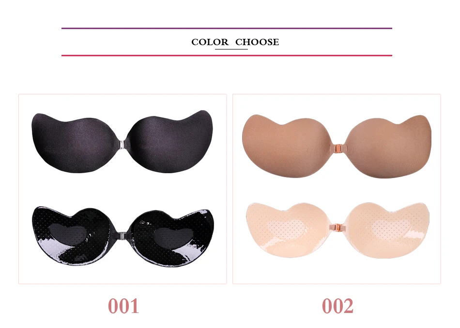 GIRLADY Sexy Breast Petals Invisible Strapless Bra Ladies Adhesive Silicone Bra Black Backless Push Up Bra Women Light Cozy New 10