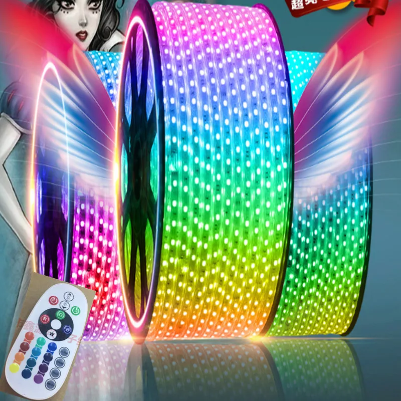 

RGB Led Strip 5050 Waterproof Led Verlichting Neon Light and 110V/220V Striscia Iluminacion Led Strip Lights 5M 6M 7M 8M 9M 10M