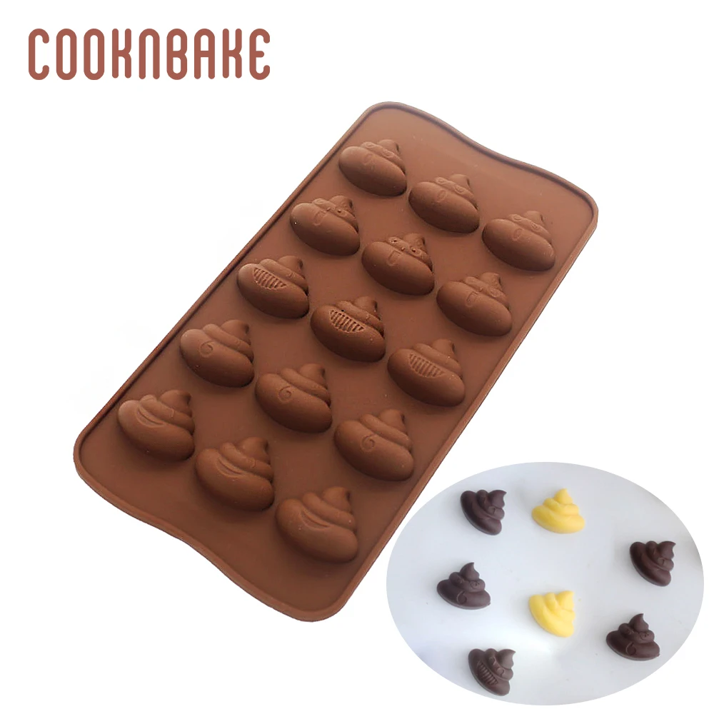 

COOKNBAKE Emoji silicone chocolate mold Poop Face Silicone Mold For candy gummy 28 cavity ice sugar Cake Decoration Fondant form