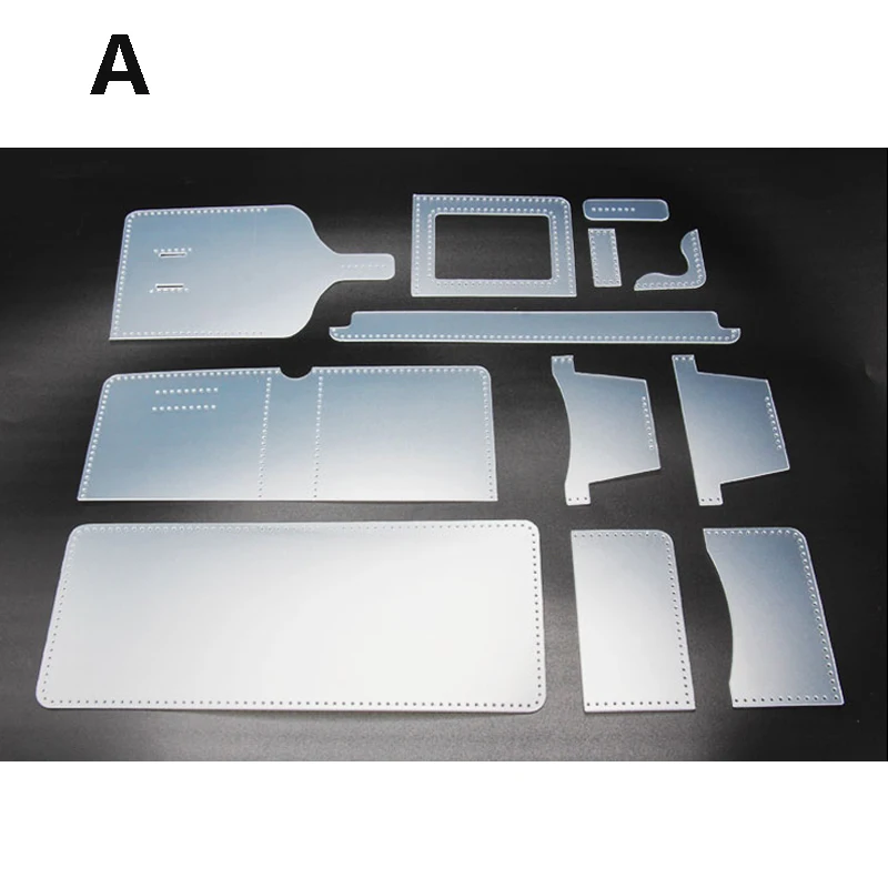 

1SET Funtional pvc template sewing pattern for DIY folded small leather wallet Purse Handmade leather craft accessories