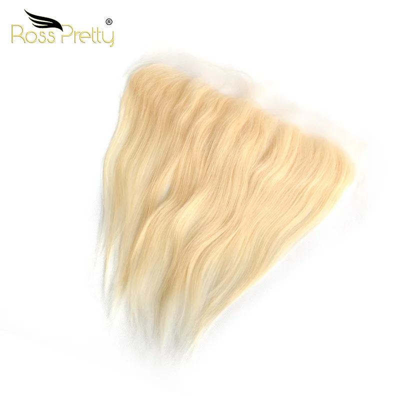 

Ross Pretty Remy Peruvian Straight Hair Blonde Color Lace Front Human Hair 613 13x4 Frontal Middle or free part Peruvian Hair