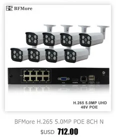 BFMore H.265 POE 24CH 5.0MP 4.0MP NVR Kit CCTV Системы комплект ip-камеры P2P IR уличная Водонепроницаемая видеонаблюдения набор для наблюдения