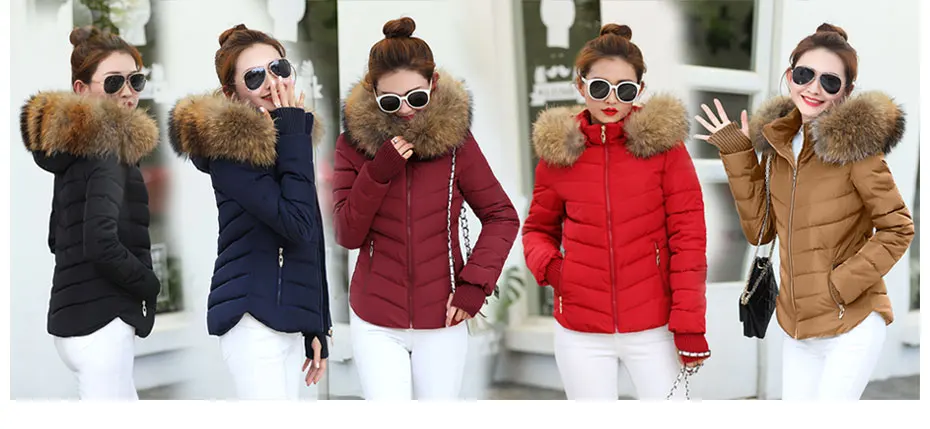 warmest winter coats for women Female Warm Winter Jacket 2020 Fashion Women Hooded Fur collar Down Cotton Coat Solid color Slim Large size Female Coat Leather Jackets