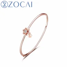 ZOCAI дизайн алмазный браслет настоящий сертифицированный бриллиант 0,05 CT Рубин 0,05 CT 18 K розовое золото(AU750) браслет для вечеринки JBZ90049T