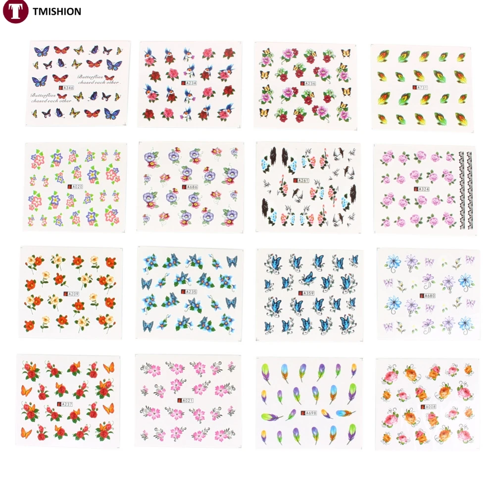 Nails Pattern Sheets Promotionshop For Promotional Nails Pattern - Sheetsset Cm Mixed Flower Water Transfer Nail Stickers Decals Arttips Decoration Manicure Stickers Ongles nails pattern sheets promotionshop for promotional nails pattern - sheetsset cm mixed flower water transfer nail stickers decals arttips decoration manicure stickers ongles