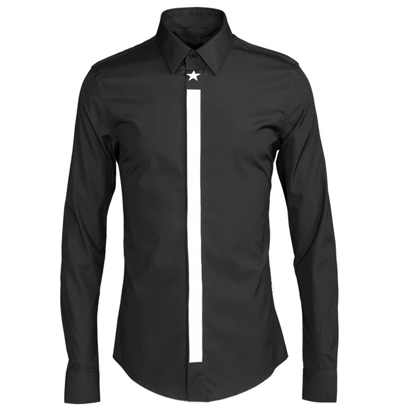 Мужские французские манжеты с длинным рукавом Regular Fit Мужская классическая рубашка с металлическими запонками