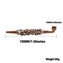 Премиум череп цинковый сплав металлическая курительная труба 190 мм металлическая чаша металлическая курительная ручная ложка трубка Табак подходит сухие травы курительные трубки