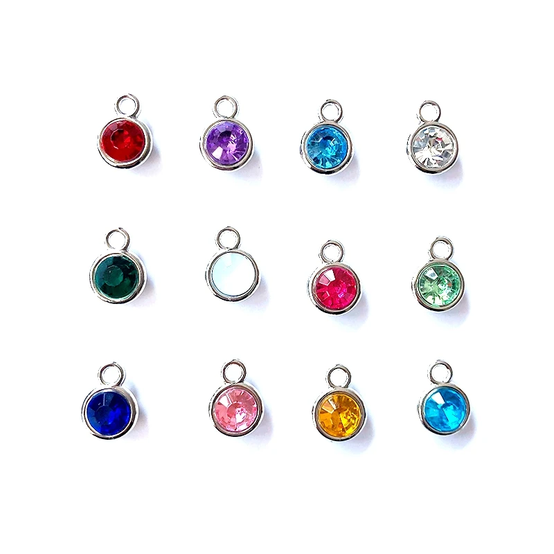 

12pcs/lot Colorful Birthstone Charms Diy Accessories Jewelry Making for Bracelet Earring Key chain Necklace X013
