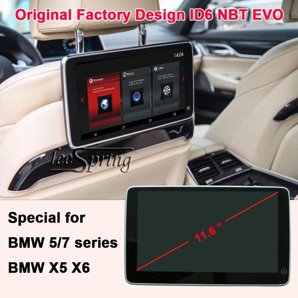 

11.6 inch Android System Car Headrest Bracket Multimedia Player Special for BMW 5/7 series ,BMW X5 X6 GT5 2013-2016 (2pcs)