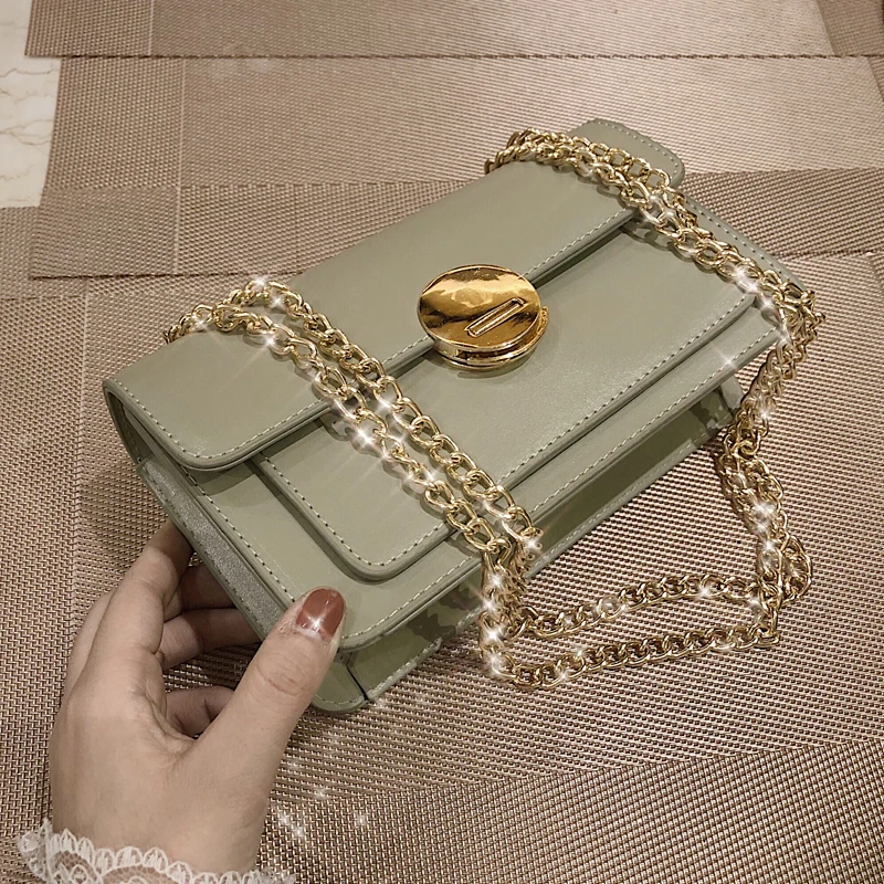 

ETAILL 2019 Hot Sale Female PU Leather Flap Crossbody Bags For Women Ladies Small Lock Golden Chain Crossbody Shoulder Bag