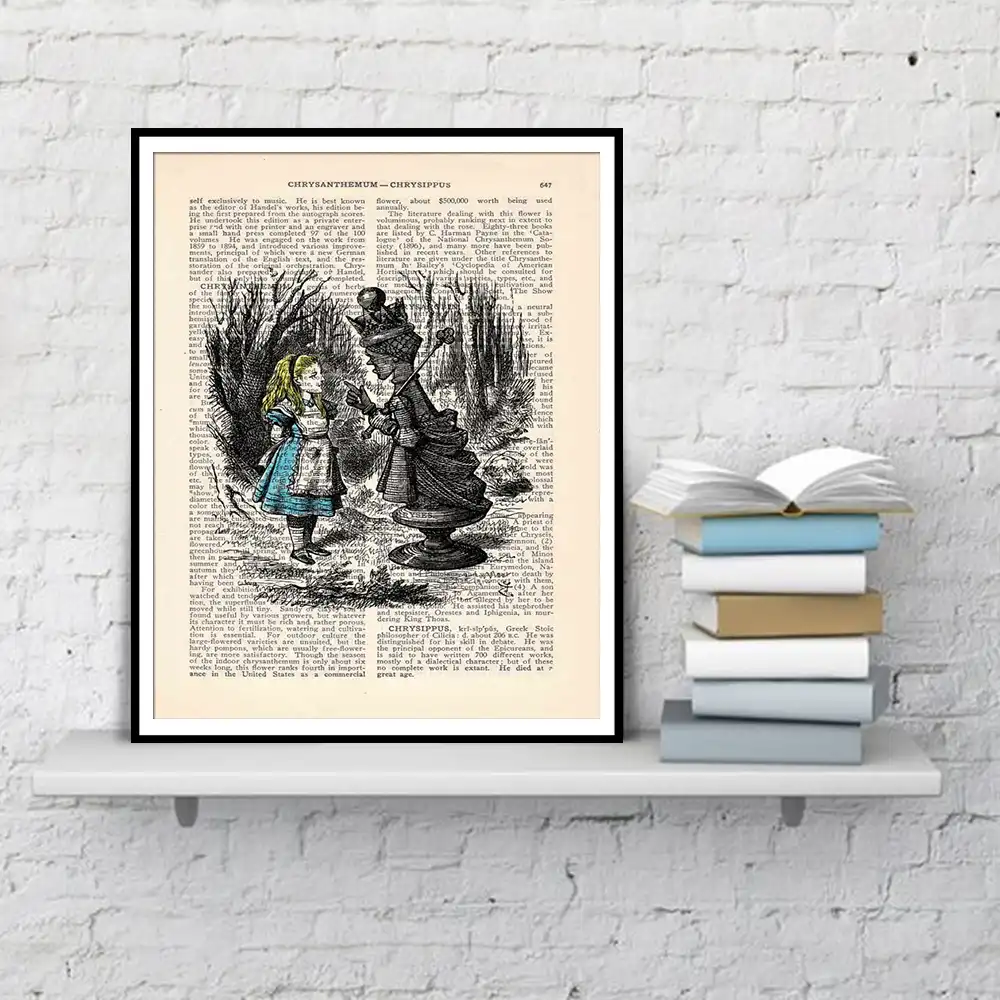 Alice In Wonderland Wall Art Book Page Print Wall Decor Posters And Prints Dictionary Art Canvas Painting Painting Calligraphy Aliexpress