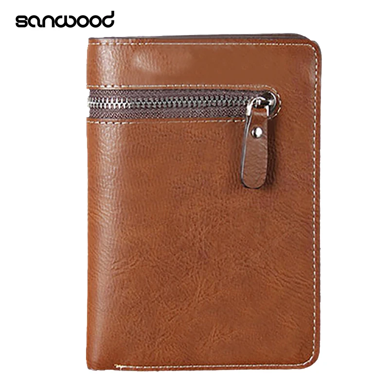 

Men Short Faux Leather Casual Zipper Wallet Bifold Card Money Clutch Multi-slot BVZB