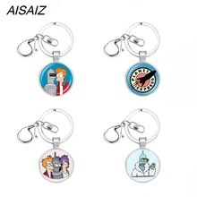 Moda caliente Futurama llavero encanto Punk joyería collares colgante para hombres regalo creativo cuello cadenas colgante regalos para niños(China)
