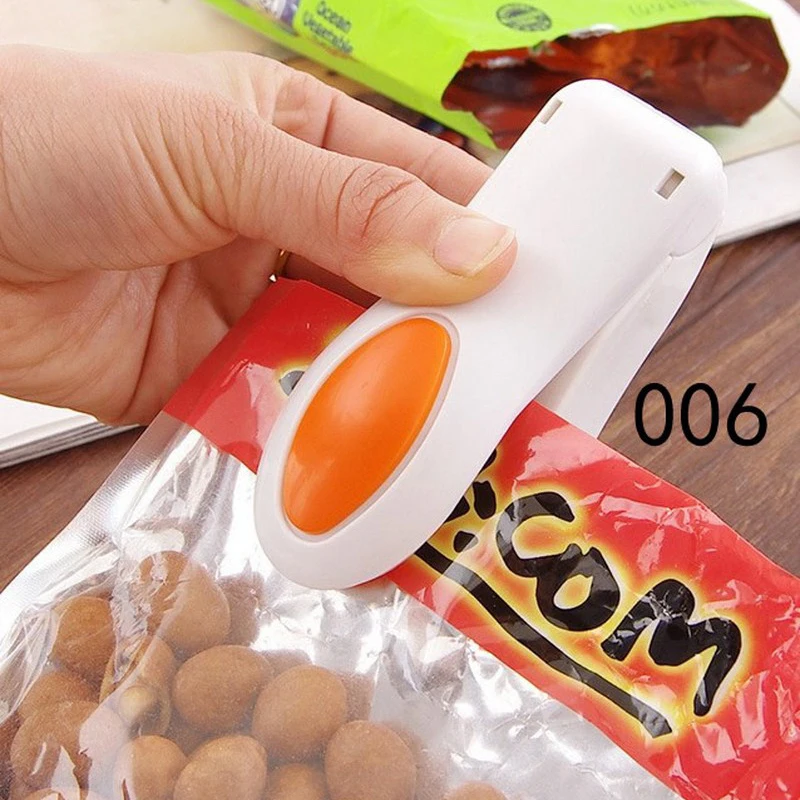 

Portable Bag Clips Handheld Mini Electric Heat Sealing Machine Impulse Sealer Seal Packing Plastic Bag Clip Work with Battery