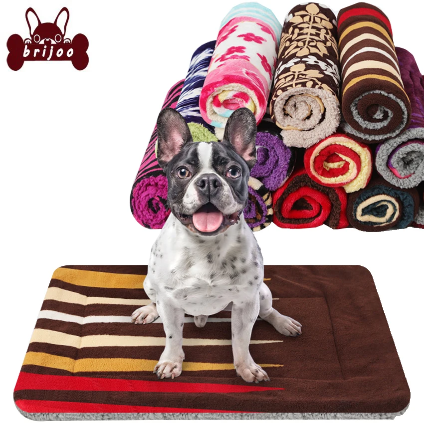 Soft Fleece Dog Mat Cat Bed for Small Medium Large Dogs Cat Blanket Thicken Warm Winter Pet Bed Double-sided Use Bulldog Mats